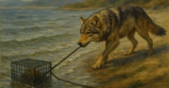 【世界初の映像】オオカミが「カニ漁の罠」を引き上げ餌を盗み取るの画像 1/1