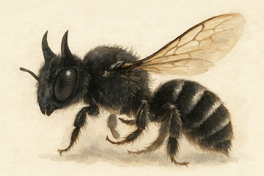 ”悪魔の角”をもつ新種蜂を発見、「ルシファー」と命名