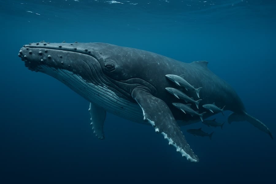 クジラに吸着する「コバンザメ目線」の貴重映像を撮影