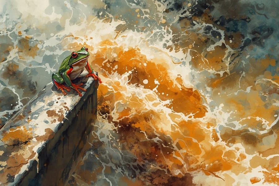 「ダム建設を阻止した希少カエル」が今度は洪水で生き残る