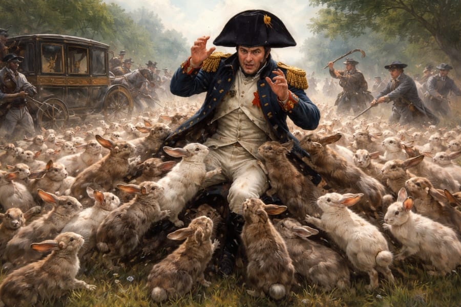 ナポレオンが「ウサギの大群」に襲撃され、敗北した事件