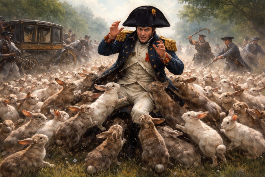 ナポレオンが「ウサギの大群」に襲撃され、敗北した事件