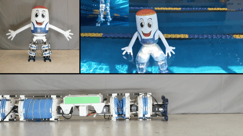 笑顔のロボットが水の上を歩く――密度は水の6％