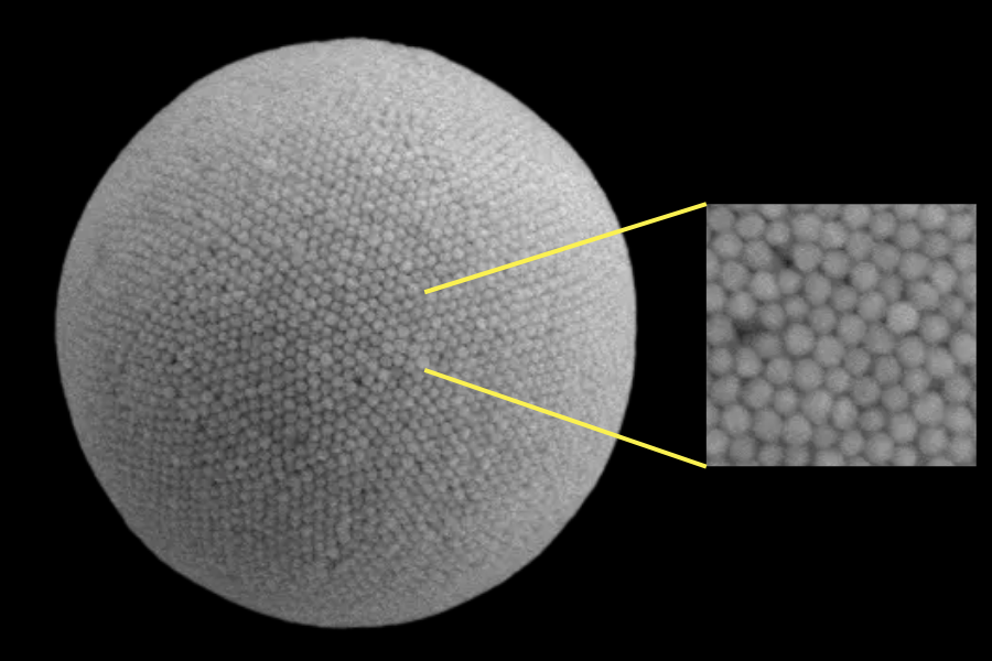 金の超球が太陽光の約9割を吸収し太陽熱電発電を2.4倍にした