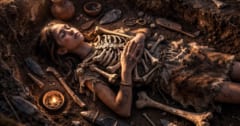 父親の骨を胸に置かれた「5500年前の10代少女」の埋葬を発見の画像 1/2