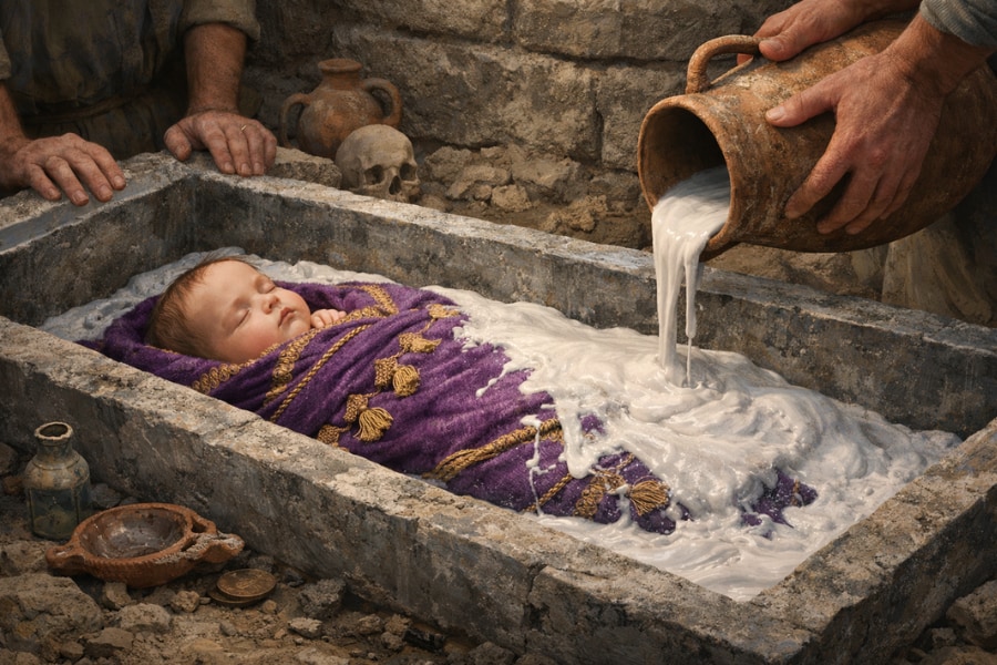 石膏で埋葬された「ローマ帝国の乳児」を発見、研究者「極めてレア」