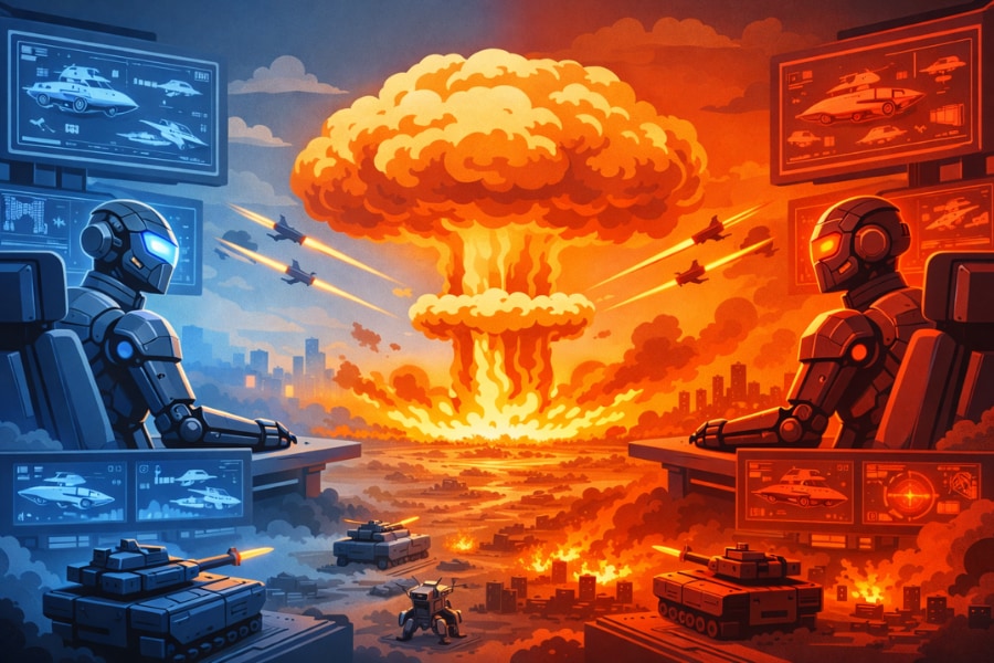 最新AI同士に戦争シミュレーションさせると、95％の確率で「核戦争」へ発展する