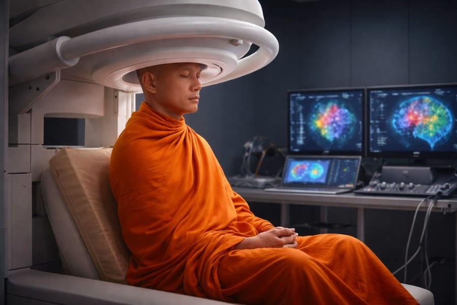 瞑想の達人である「僧侶の脳波」を測った結果、驚きの実態が判明