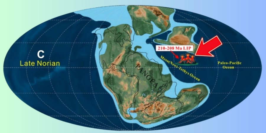 2億1000万〜2億800万年前ごろの海底噴火
