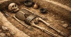 「戦士のベルト」を装着した2500年前の子供の遺骨を発見の画像 1/1
