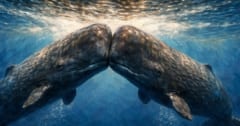 【史上初】頭突きをしあう「マッコウクジラ」の撮影に成功の画像 1/1