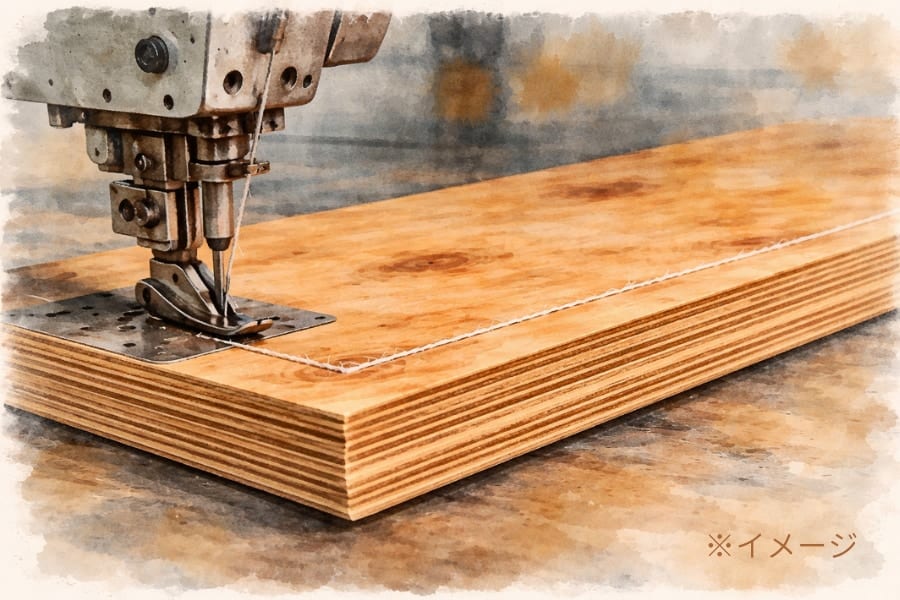 【剝がれにくさ4倍】ベニア板を「縫う」と耐久性が大きく向上する