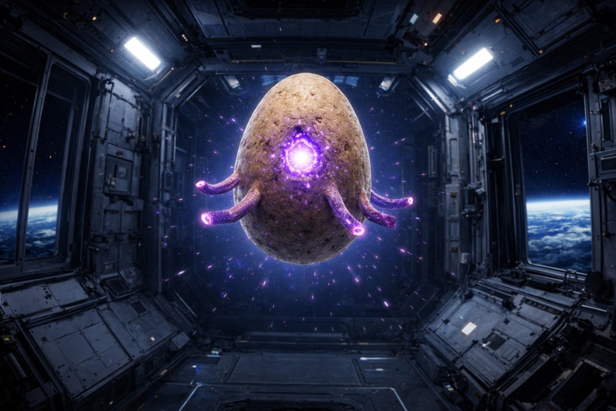 ISSで「紫の触手の生命体」を撮影？この写真の正体とは…