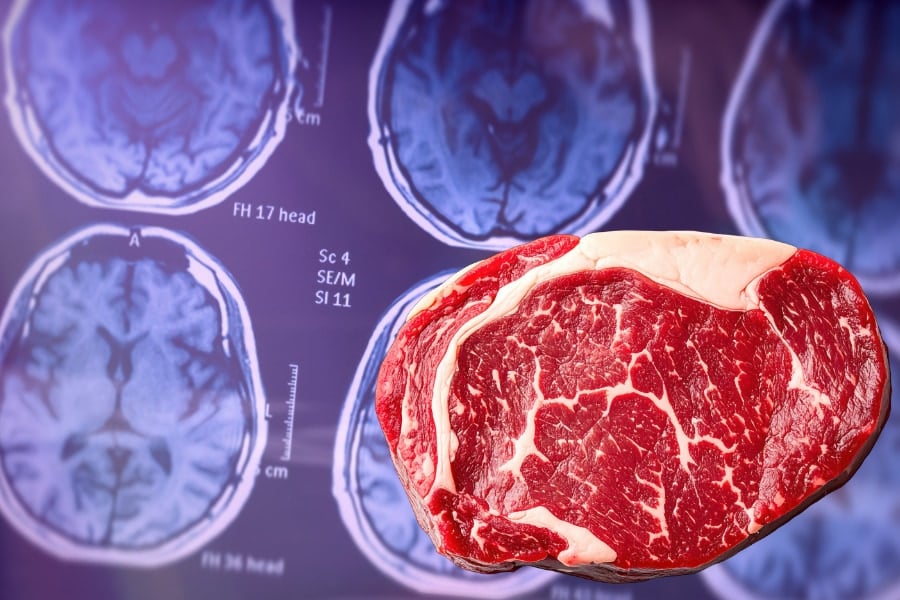 肉を多く食べていると遺伝的にアルツハイマー病になりやすい人も認知症リスクが低くなっていた - ナゾロジー