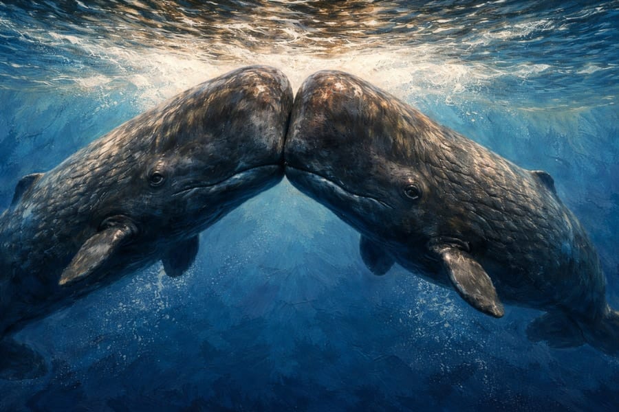 【史上初】頭突きをしあう「マッコウクジラ」の撮影に成功