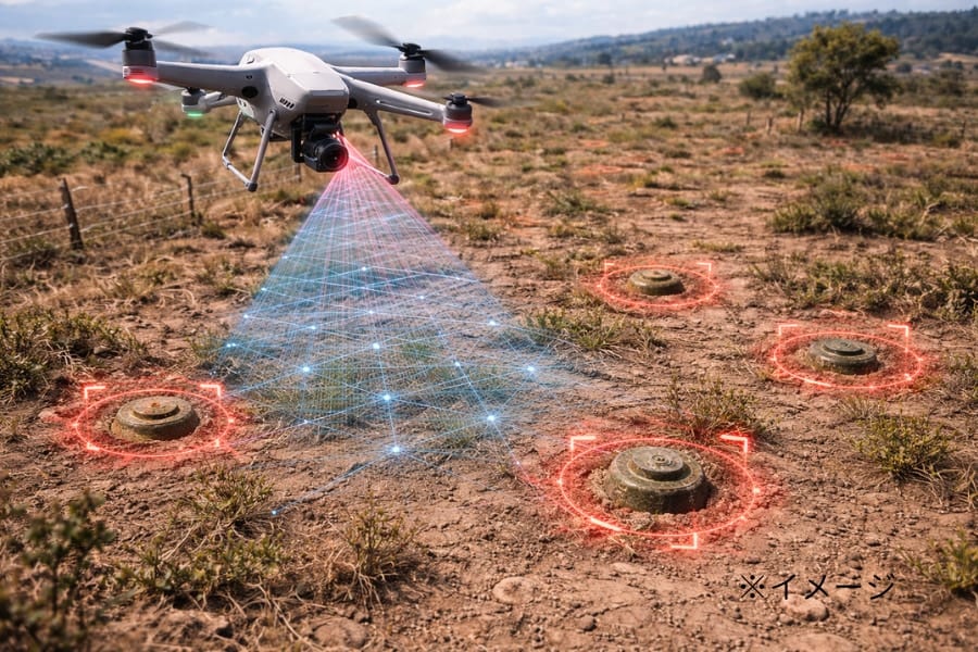 【人間の10倍】新型AIドローンが”超効率”で地雷を発見