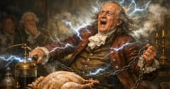 【ベンジャミン・フランクリン】七面鳥の電気調理の実験をして、自分が感電するの画像 1/2