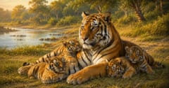 2頭の母トラが「子守りを分担する」様子を世界で初撮影の画像 1/1