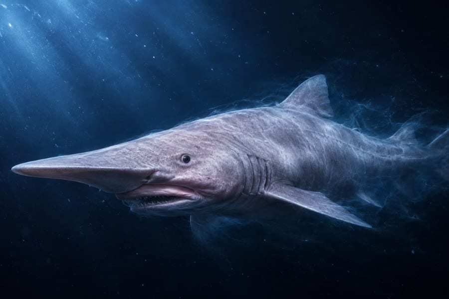 深海の幽霊「ゴブリンシャーク」を野生下で初撮影に成功