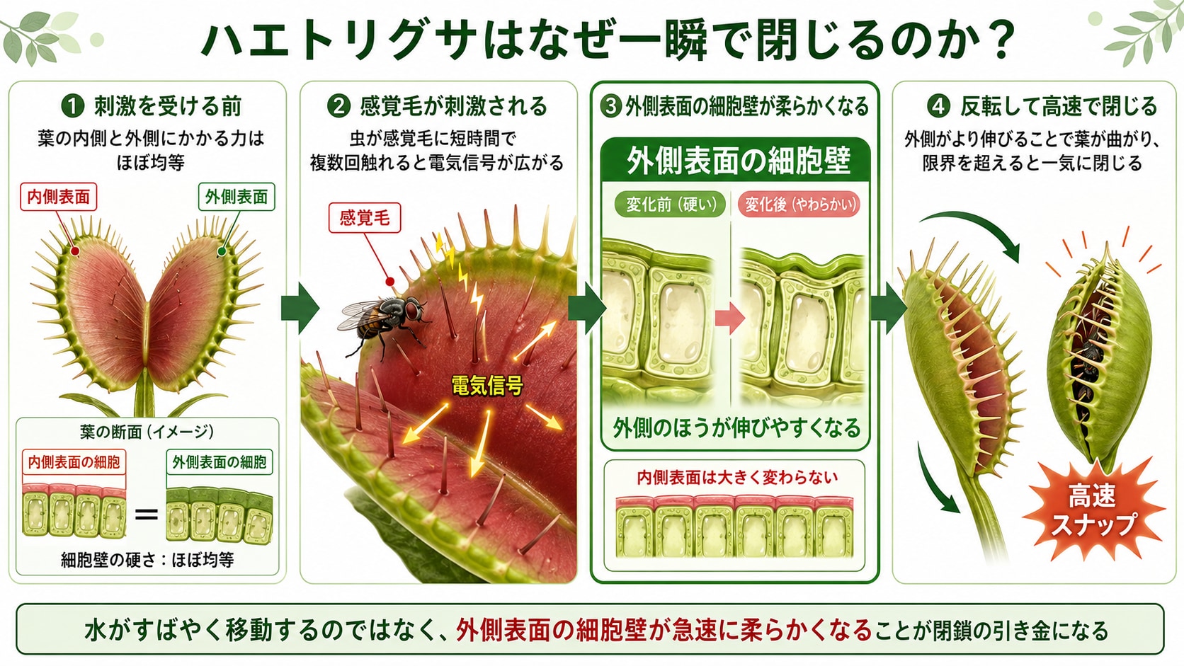 ハエトリグサが「高速で葉を閉じられる」秘密を解明の画像 3/3