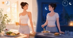 食べる量が同じでも夜型は朝方に比べお腹に脂肪が偏りやすいの画像 1/1
