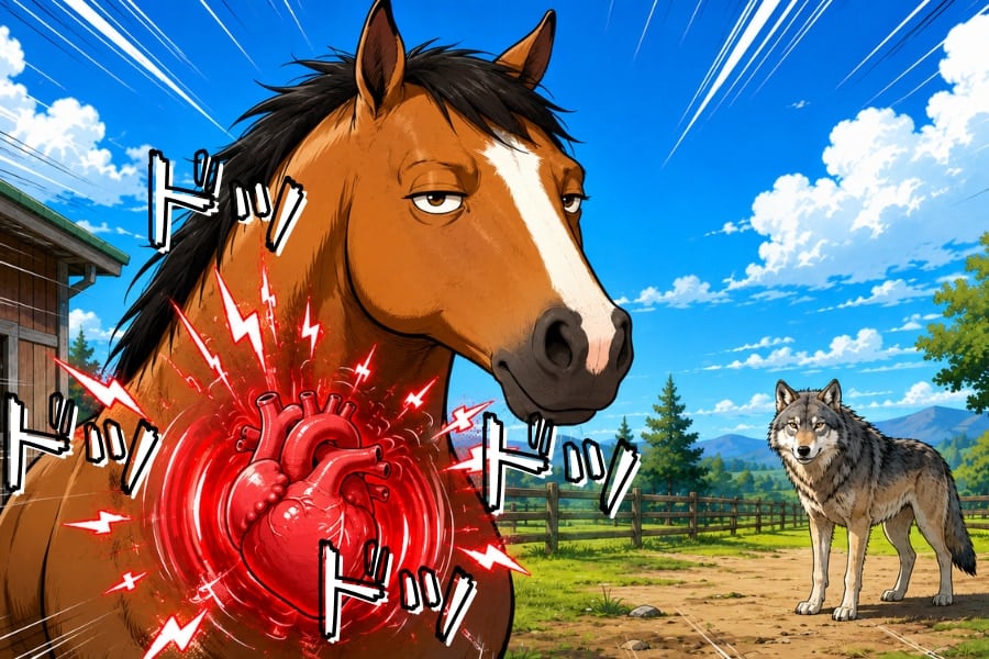 捕食者を見た馬、ポーカーフェイスを保つが”内心ドキドキ”だった
