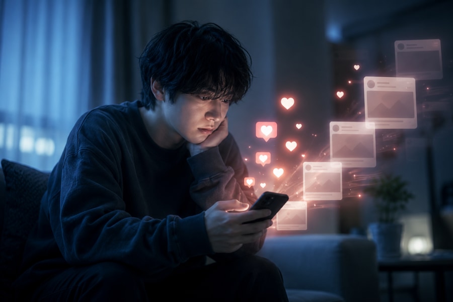 うつ傾向が強い人ほど、「いいね」を貰うとSNS投稿が増える