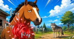 捕食者を見た馬、ポーカーフェイスを保つが”内心ドキドキ”だったの画像 1/1