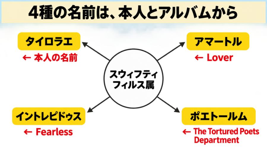 4種の名前は、本人とアルバムから