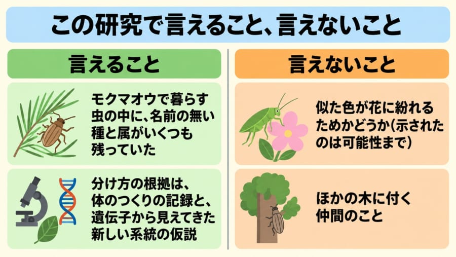 この研究で言えること、言えないこと