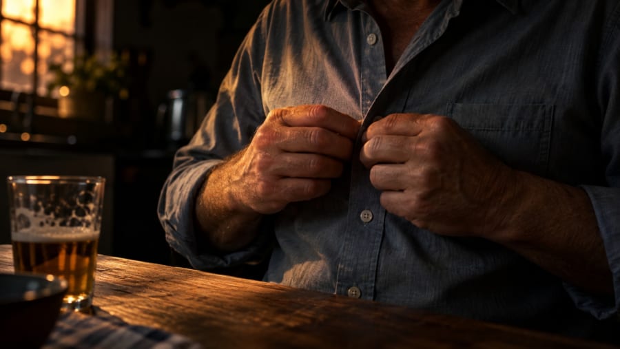 少しのお酒でも、生涯の月平均飲酒量が多いほど目を閉じて立つ検査の成績が悪い傾向