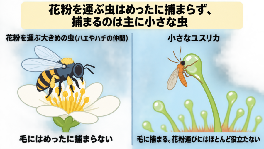 花粉を運ぶ虫と「食べる虫」は、どう分けているのか