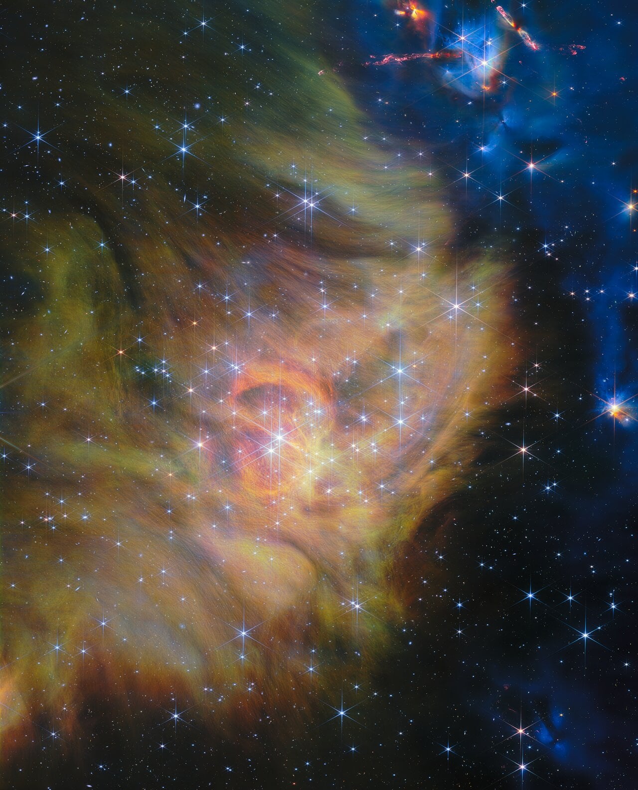ウェッブ望遠鏡の最大級の1枚、主役はちりに隠れた星だった