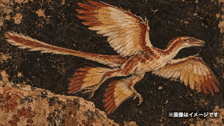 中国で「4枚の翼」を持つ羽毛恐竜の化石を発見