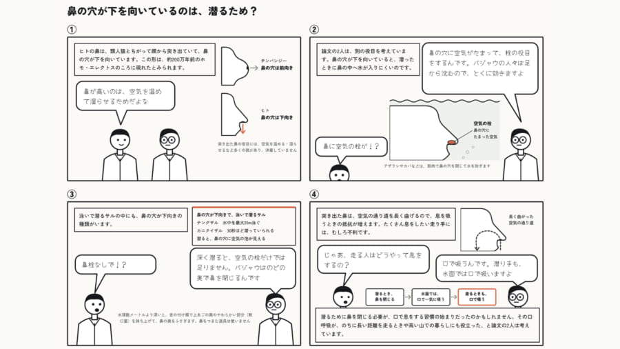 鼻も水に潜る暮らしに適応したのかもしれない