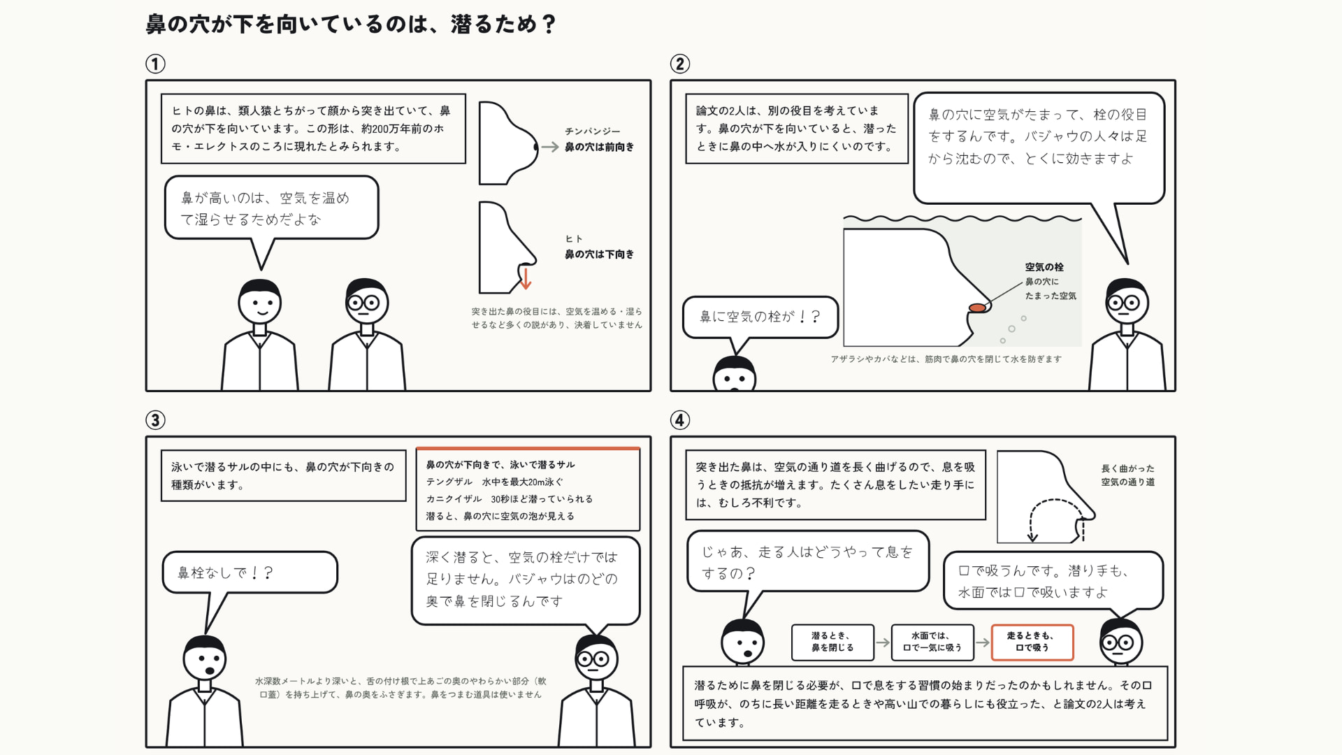 鼻も水に潜る暮らしに適応したのかもしれない