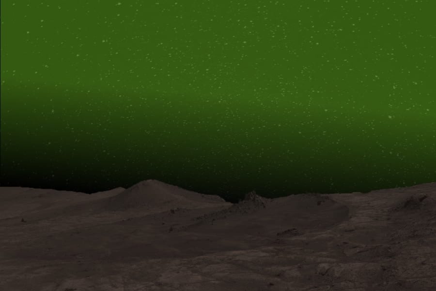 火星の夜空で「緑色のオーロラ」の観測に成功！地球とまったく違う形