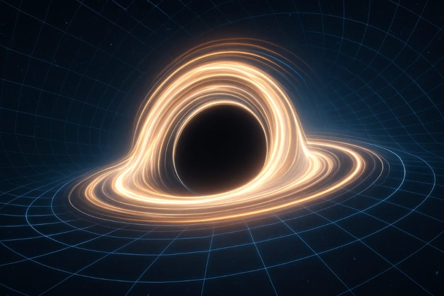 光でできた時空とブラックホールを作成――内部で負のエネルギー波も観測
