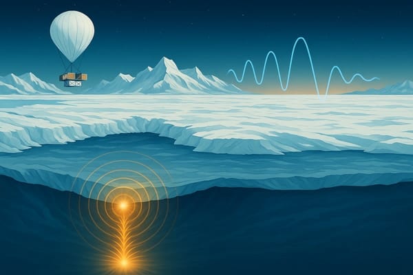 南極の氷の奥底から未知の強力な電波パルスが検出される