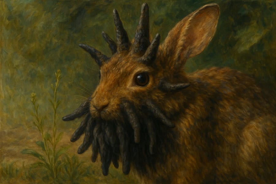 タタリ神化？ 顔が「黒い触手」で覆われたウサギを発見【画像あり】