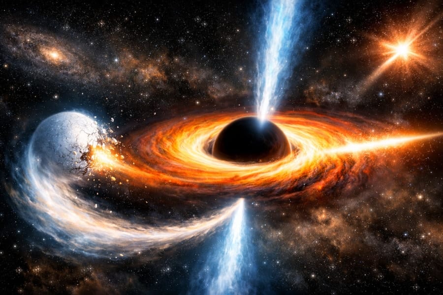 「ブラックホールに引き裂かれた白色矮星」の証拠を初観測か