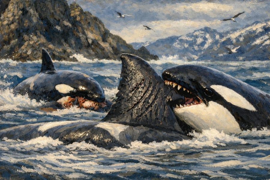 「シャチ同士の共食い」が発生か？ 2つの集団が衝突した可能性