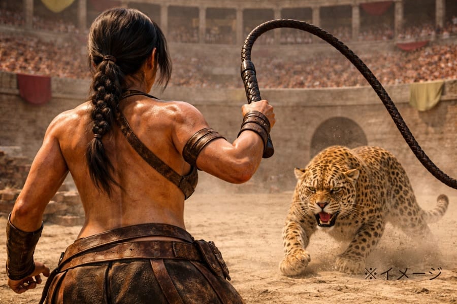 ローマ闘技場の「女性」猛獣戦士の”初の姿”が報告される