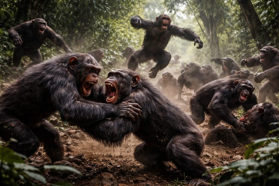 チンパンジーの一族が「仲間割れ」から「戦争」へ突入ーー初の科学的証拠を発見