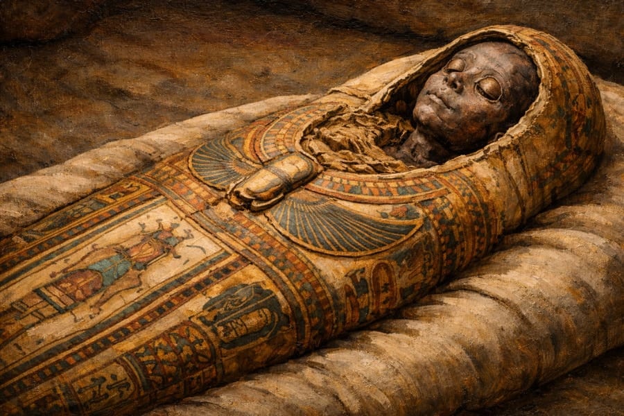 2000年前の「子供のミイラ」をスキャンした結果ーー胸の上に「謎の物体」を発見