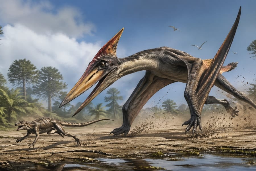 空飛ぶ翼竜が「地上を走って獲物狩り」していた足跡化石を発見か