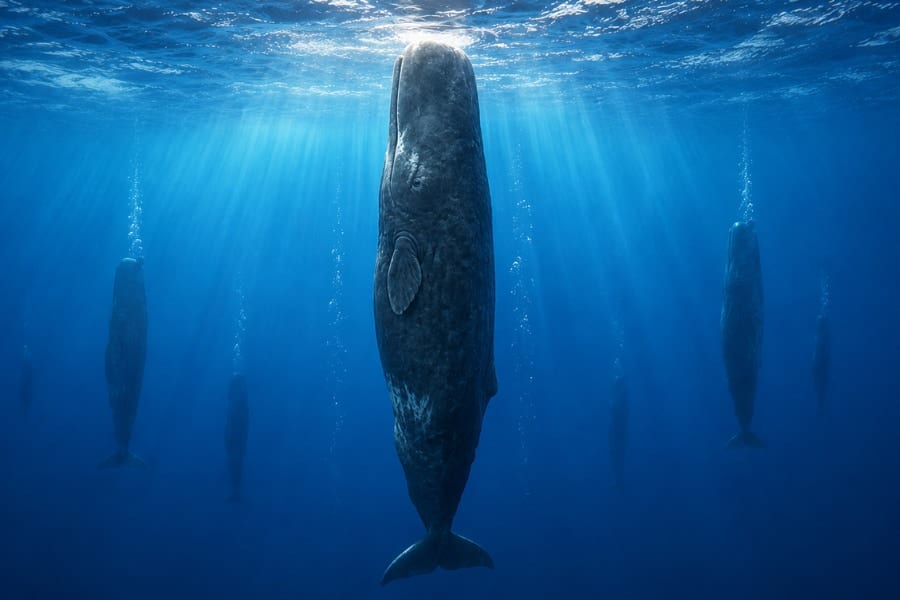 マッコウクジラが「垂直姿勢」で眠れるしくみを解明